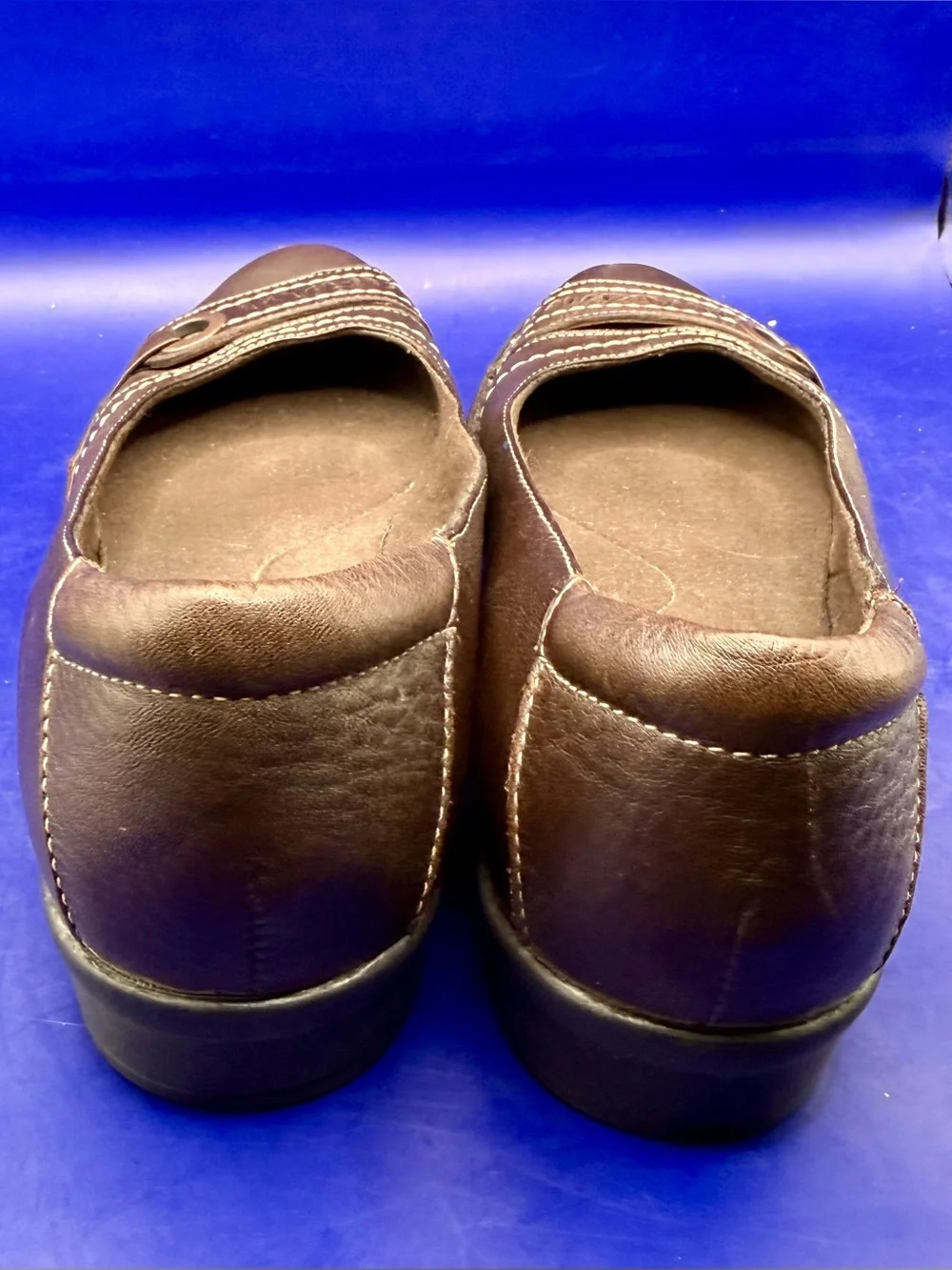 Clarks Bendables 62827 Womens Brown Leather Ballet Flats Perforated Grommet Slip